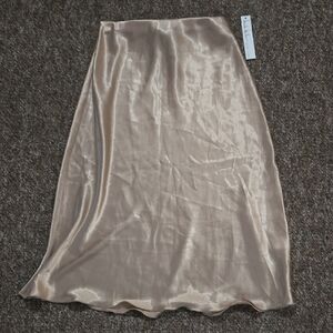 Elegant Gold Satin Skirt